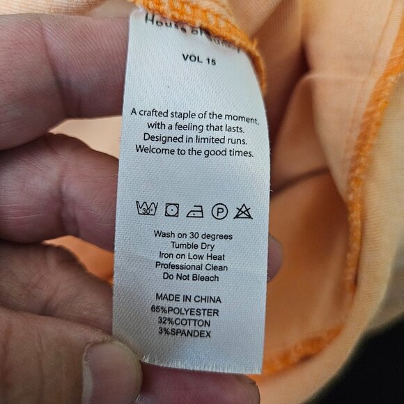 House Of Sunny Orange Belted Button Up Jumpsuit With Collar 3/4 Sleeves Size 4 - Picture 9 of 13